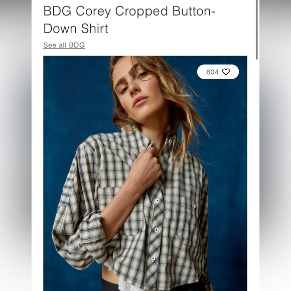 BDG by Urban Outfitters Corey Button Down Crop Plaid EUC! LIKE NEW!!! - Picture 1 of 15